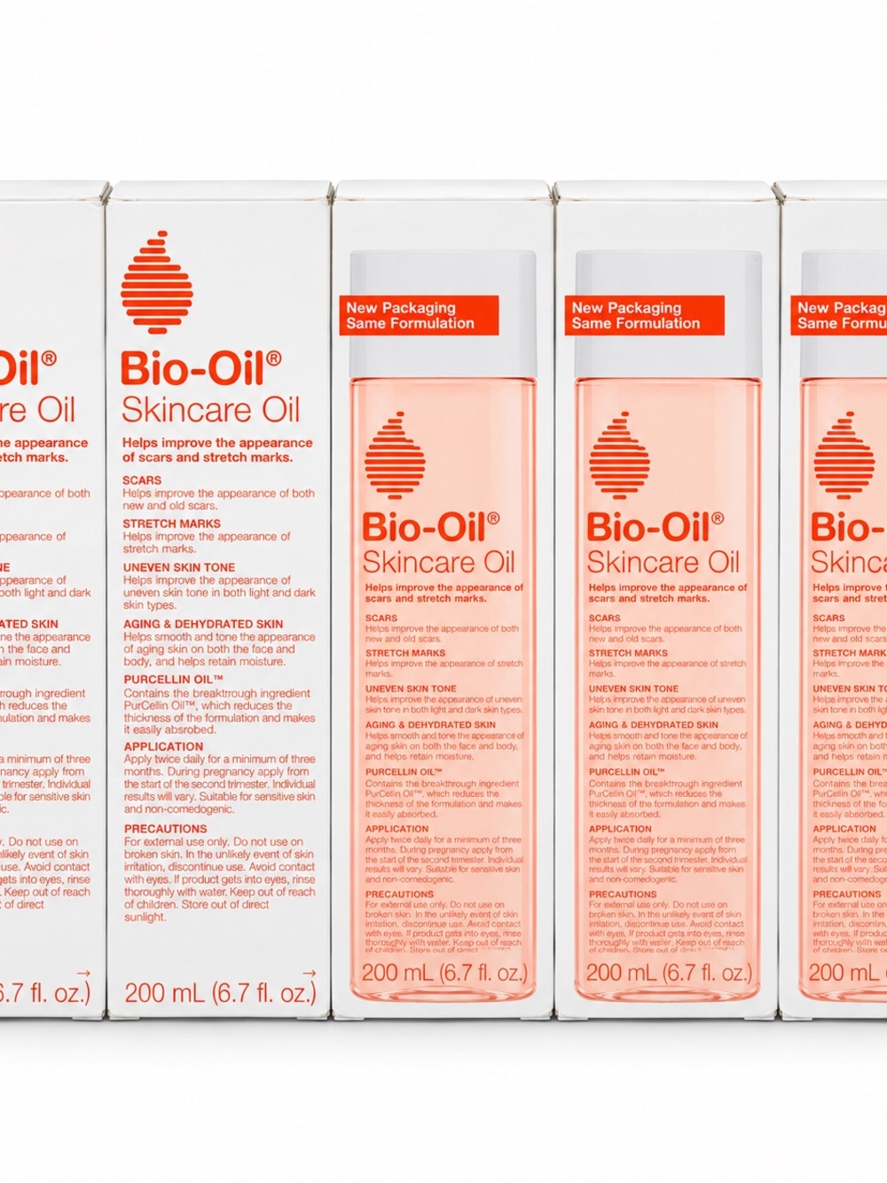 Bio‑Oil Skincare Oil Peach-Clear Hydrating Face & Body Oil, 200 mL lot of 5